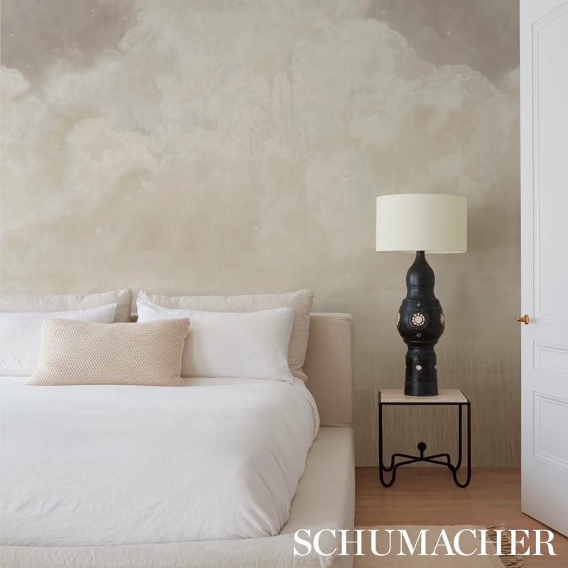 British Schumacher by Colette Cosentino Sirene Wallpaper Mural in Opal For Sale