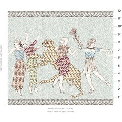 Schumacher by Jackie Gendel The Golden Age Wallpaper Mural in Cyan Multi