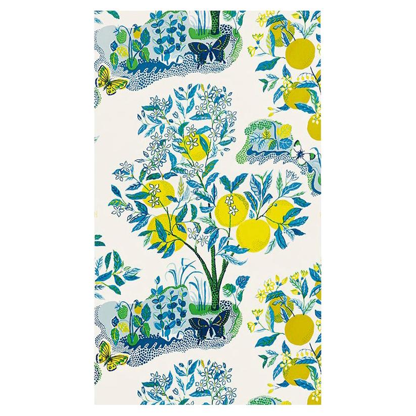 Schumacher by Josef Frank Citrus Garden Wallpaper Mural in Pool 