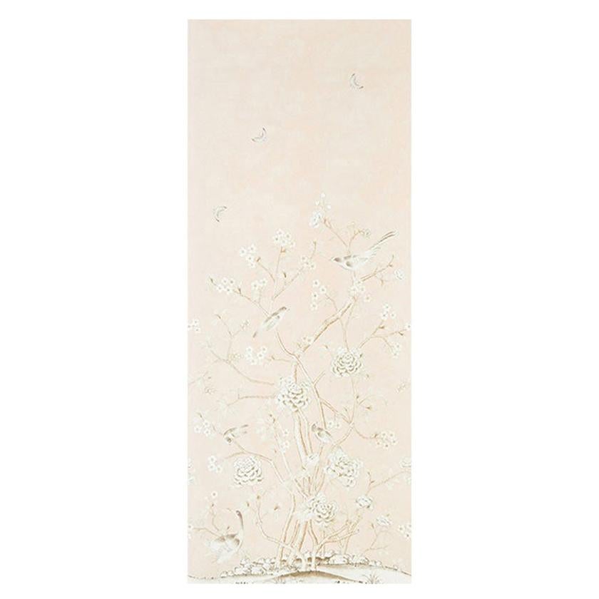 Schumacher by Mary McDonald Chinois Palais Vinyl Wallpaper Panel in Blush For Sale