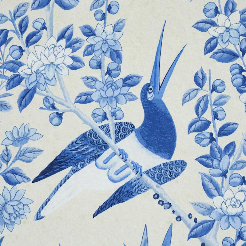 British Schumacher by Miles Redd Brighton Pavilion Wallpaper Mural in Blue For Sale