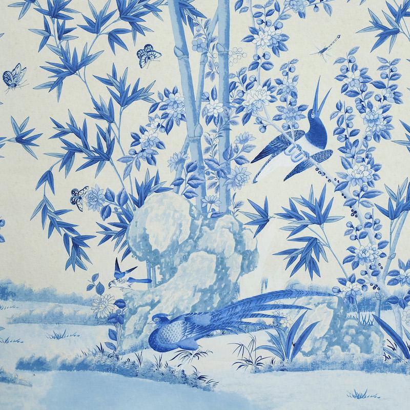 Schumacher by Miles Redd Brighton Pavilion Wallpaper Mural in Blue In New Condition For Sale In New York, NY