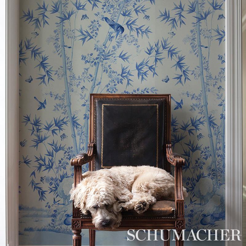 Schumacher by Miles Redd Brighton Pavilion Fototapete Wandbild in Blau (21. Jahrhundert und zeitgenössisch) im Angebot