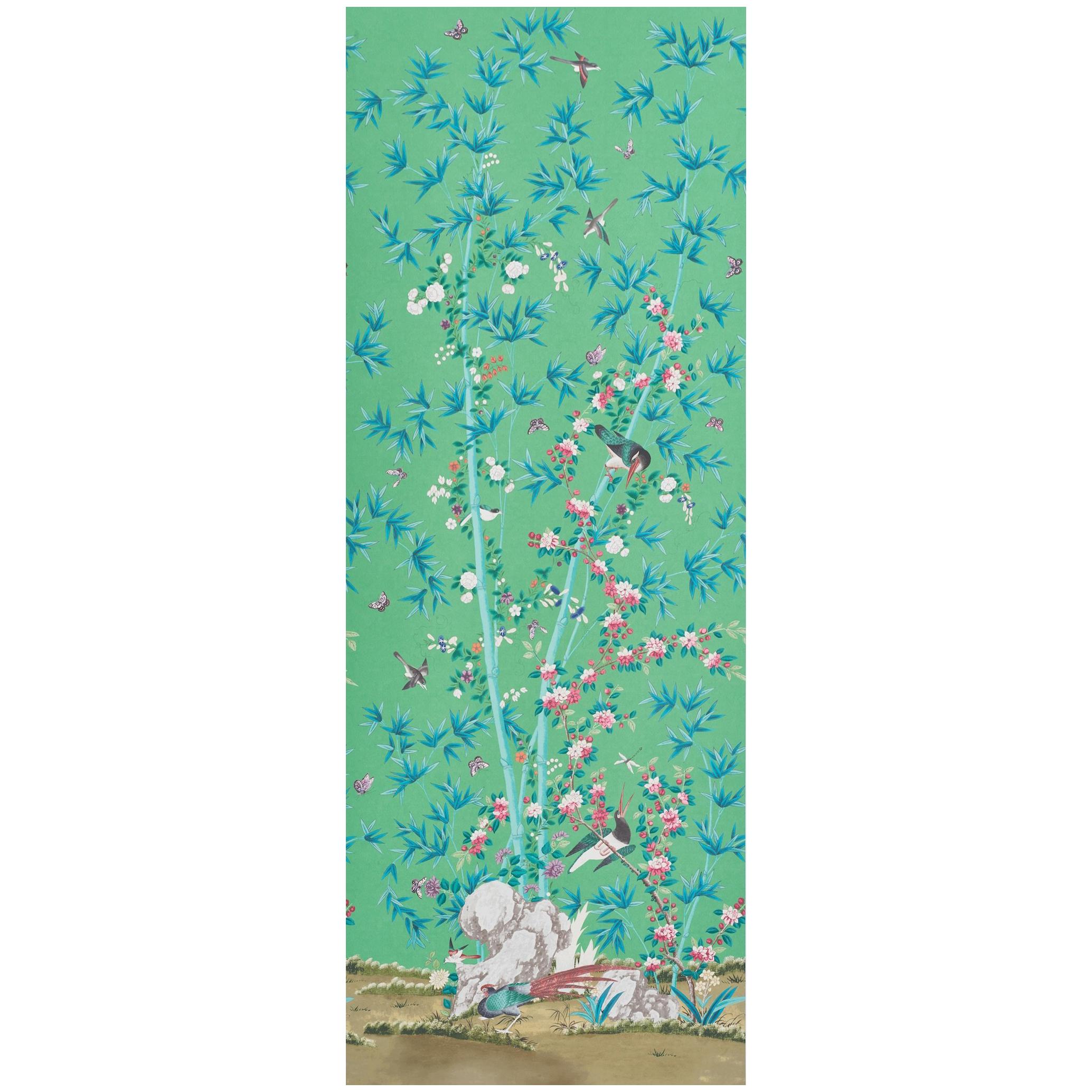 Schumacher by Miles Redd Brighton Pavilion Wallpaper Mural in Emerald