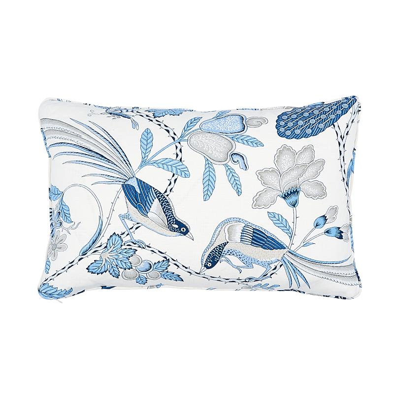This pillow features Campagne (Item# 175952, CAMPAGNE FABRIC) with a Self-Welt finish. A lush, lively interpretation of a classic French design, with a captivating allover pattern of plumes, blossoms and vines. Pillow includes a feather/down fill