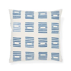 Schumacher Caroline Hurley Tiasquam Blue Two-Sided Linen Pillow