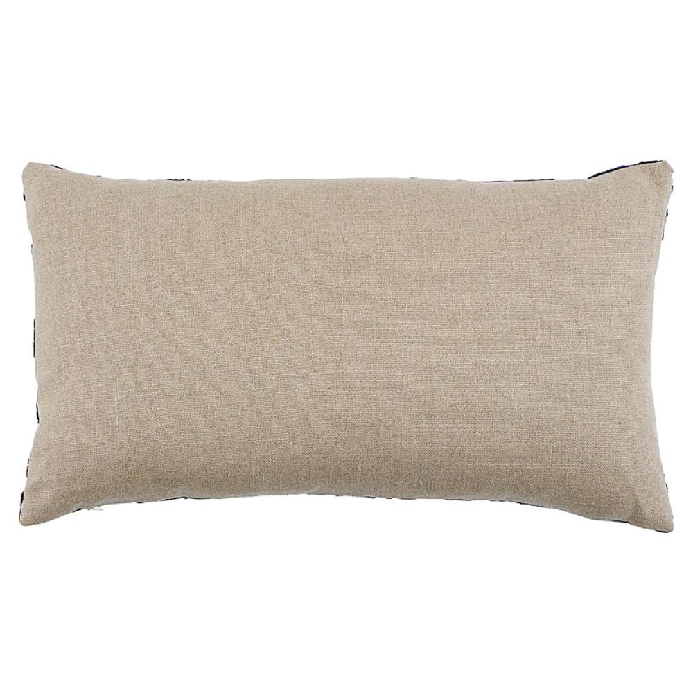 This pillow features Castanet Embroidery with a knife edge finish. This captivating large-scale design has stylish drama and folkloric charm, with an intricately embroidered pattern that recalls Mexican Otomi textiles and Central Asian suzanis. Back