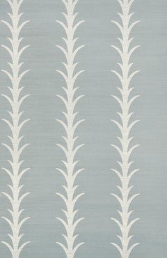 Schumacher Celerie Kemble Carta da parati in Sisal a righe d'acanto in Chambray