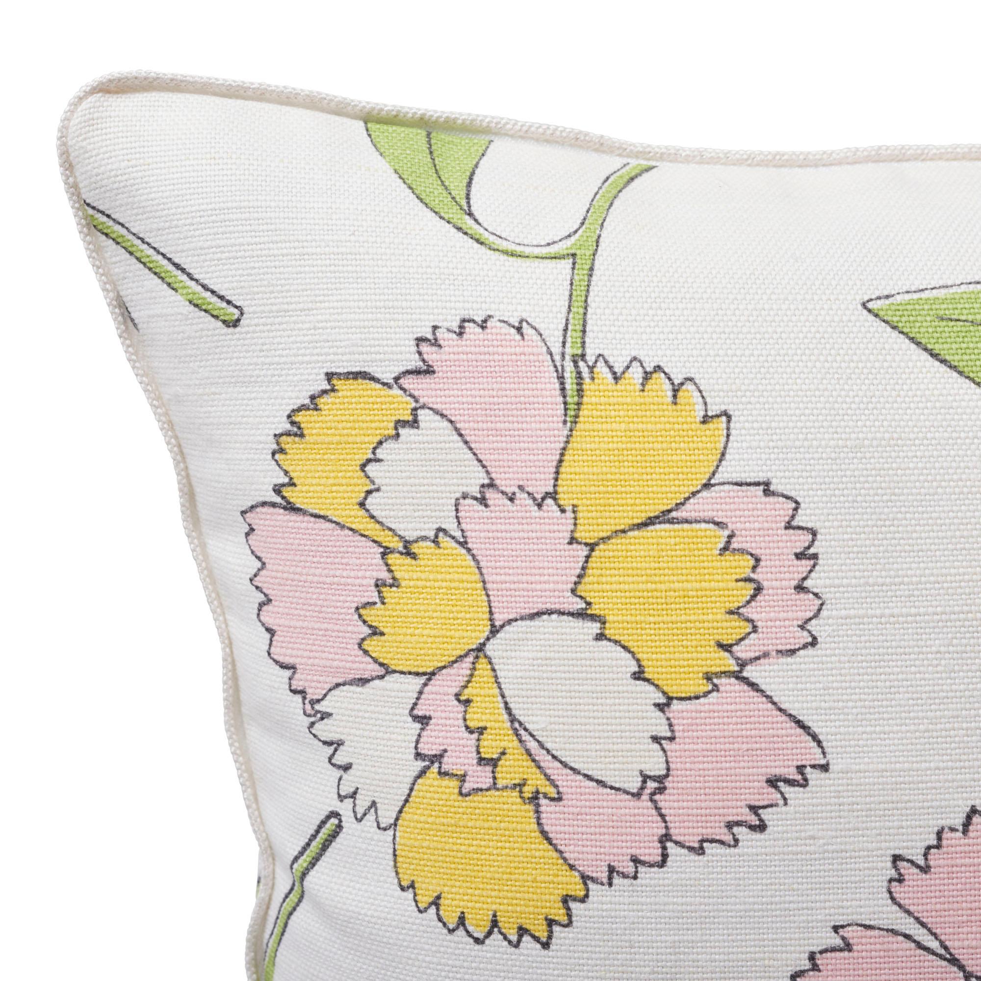 Modern Schumacher Celerie Kemble Bouquet Toss Floral Two-Sided Linen Cotton Pillow For Sale