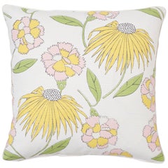 Schumacher Celerie Kemble Bouquet Toss Floral Cuscino bifacciale in lino e cotone