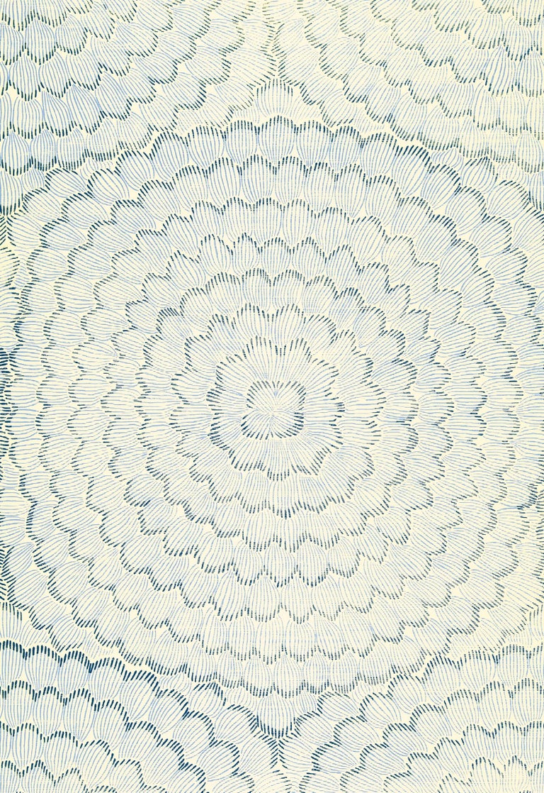 Schumacher Celerie Kemble Feather Bloom Floral Sisal Wallpaper in Two