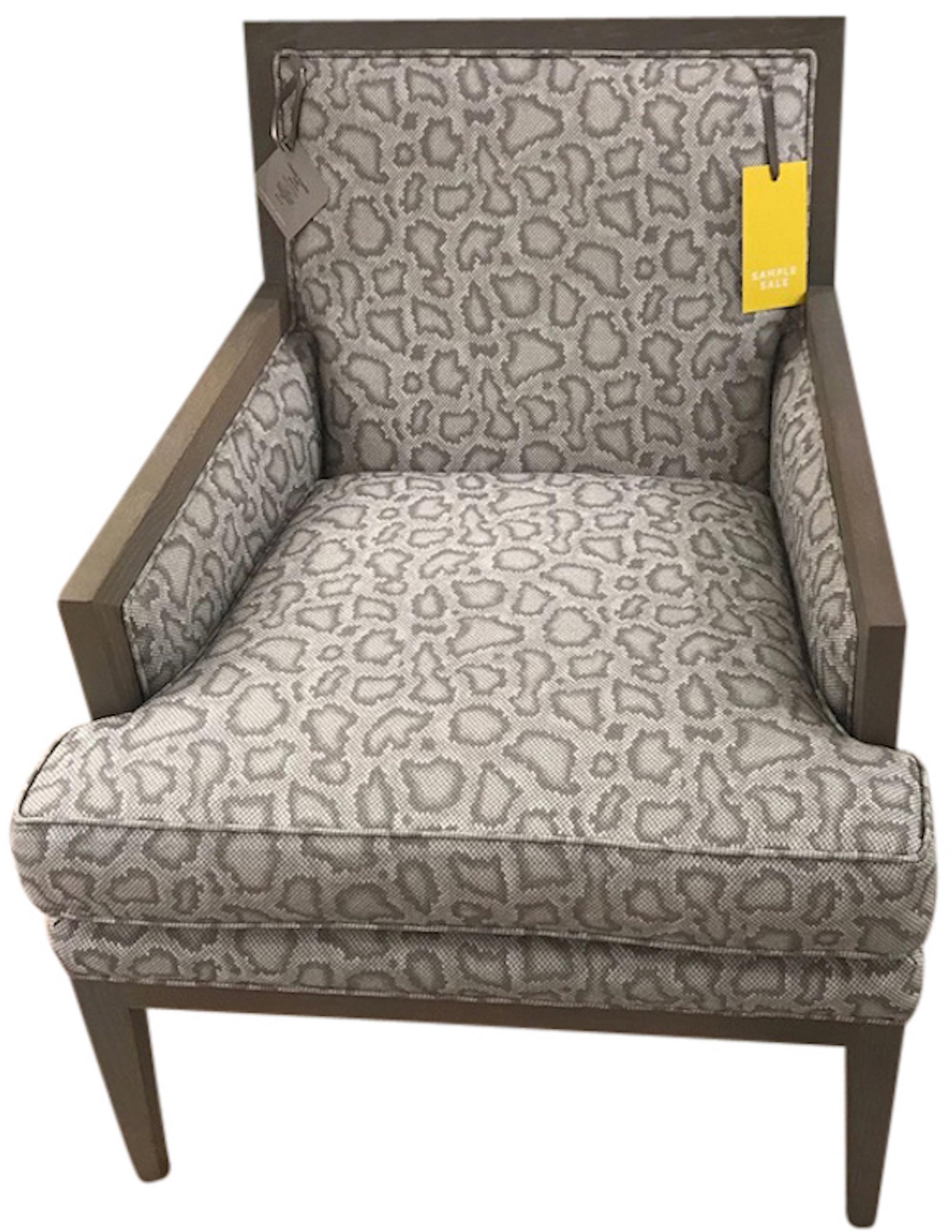 Modern Schumacher Chanaux Armchair Upholstered in Park Avenue Python Fabric- Sample
