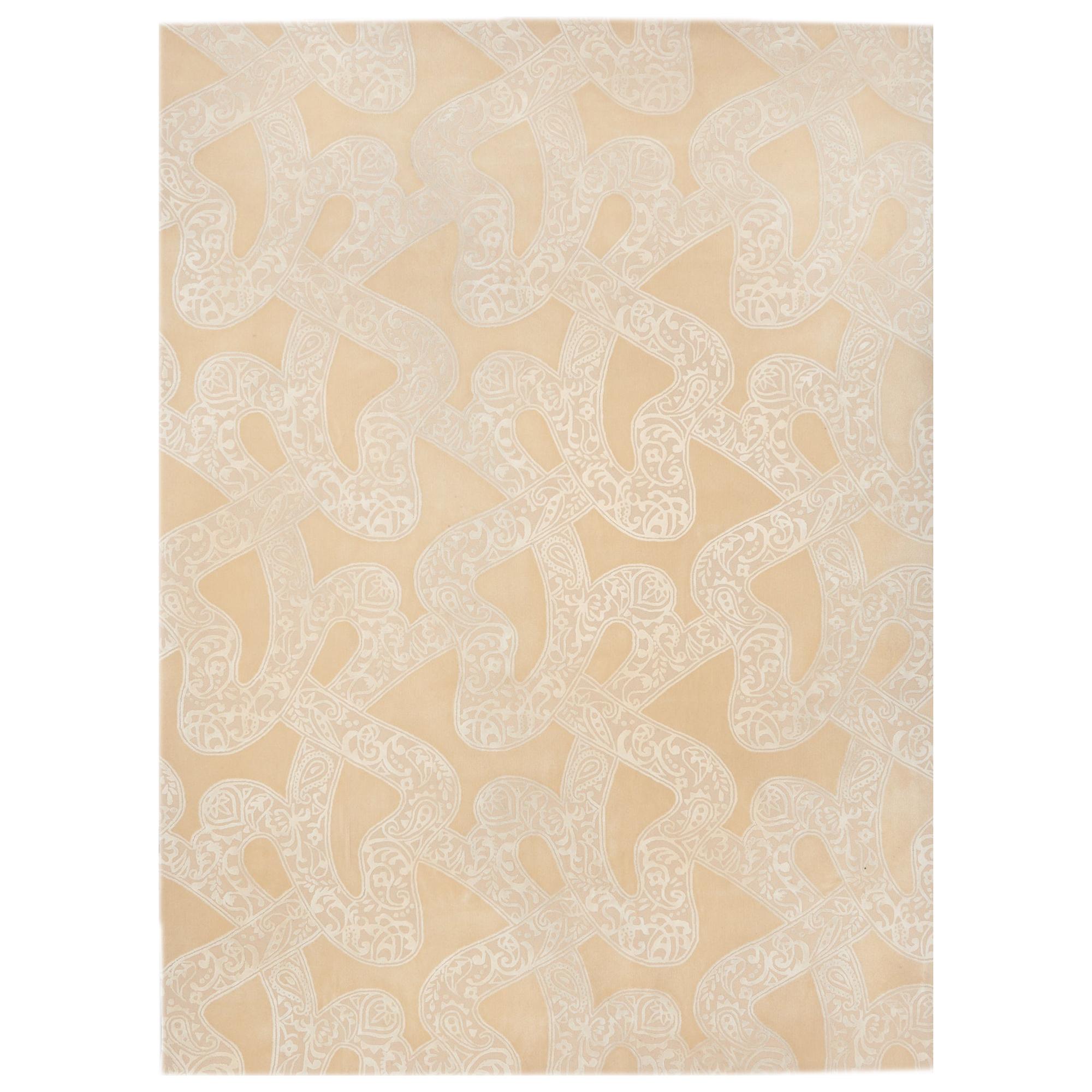 Schumacher Chantilly Lace Area Rug in Wool and Spun Silk, Patterson Flynn