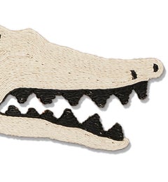 Schumacher Charlap Hyman & Herrero Crocodrilo Crocodile Black Natural Abaca Rug