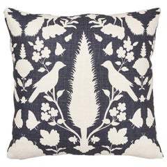 Schumacher Chenonceau Charcoal Two-Sided Linen Pillow