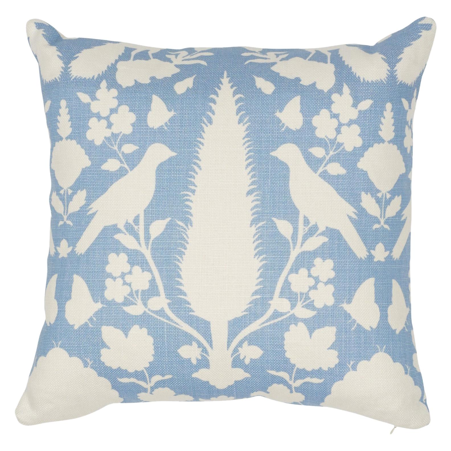 Schumacher Chenonceau Sky Linen Two-Sided Pillow