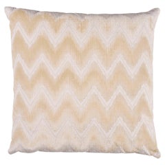 Schumacher Chevron Velvet 18" Pillow in Champagne