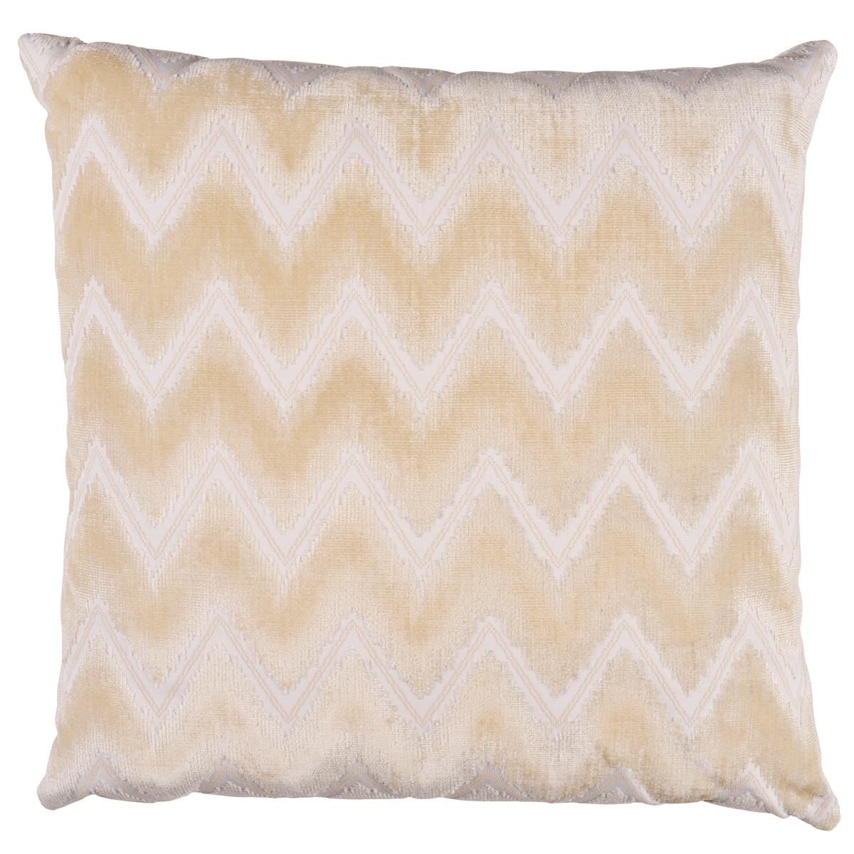 Schumacher Chevron-Samt-Kissen in Champagner, 20" im Angebot