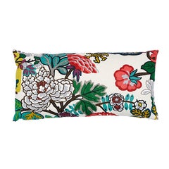 Schumacher Chiang Mai Dragon Alabaster Two-Sided Linen Lumbar Pillow