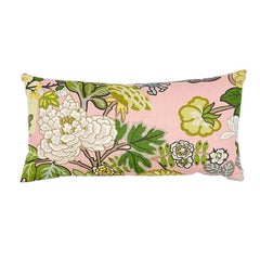 Schumacher Chiang Mai Dragon Blush Two-Sided Linen Lumbar Pillow