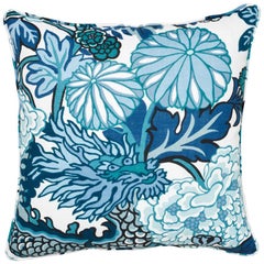 Schumacher Chiang Mai Dragon Indoor/Outdoor China Blue Two-Sided Pillow