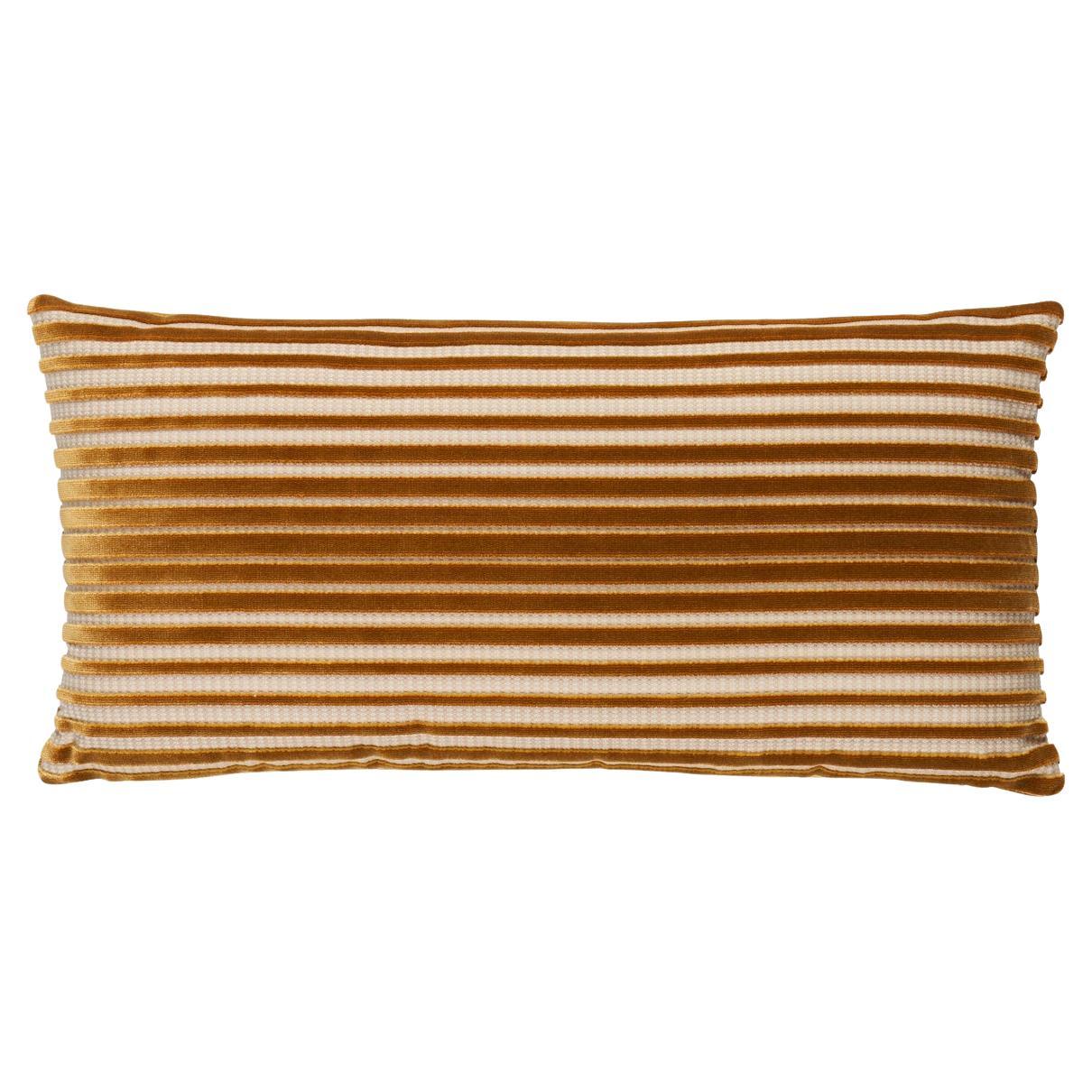 Schumacher Chimay Streifen Samt 24x12" Kissen in Bronze
