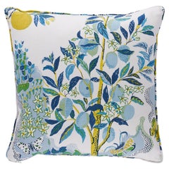 Schumacher Citrus Garden 22" Pillow In Pool
