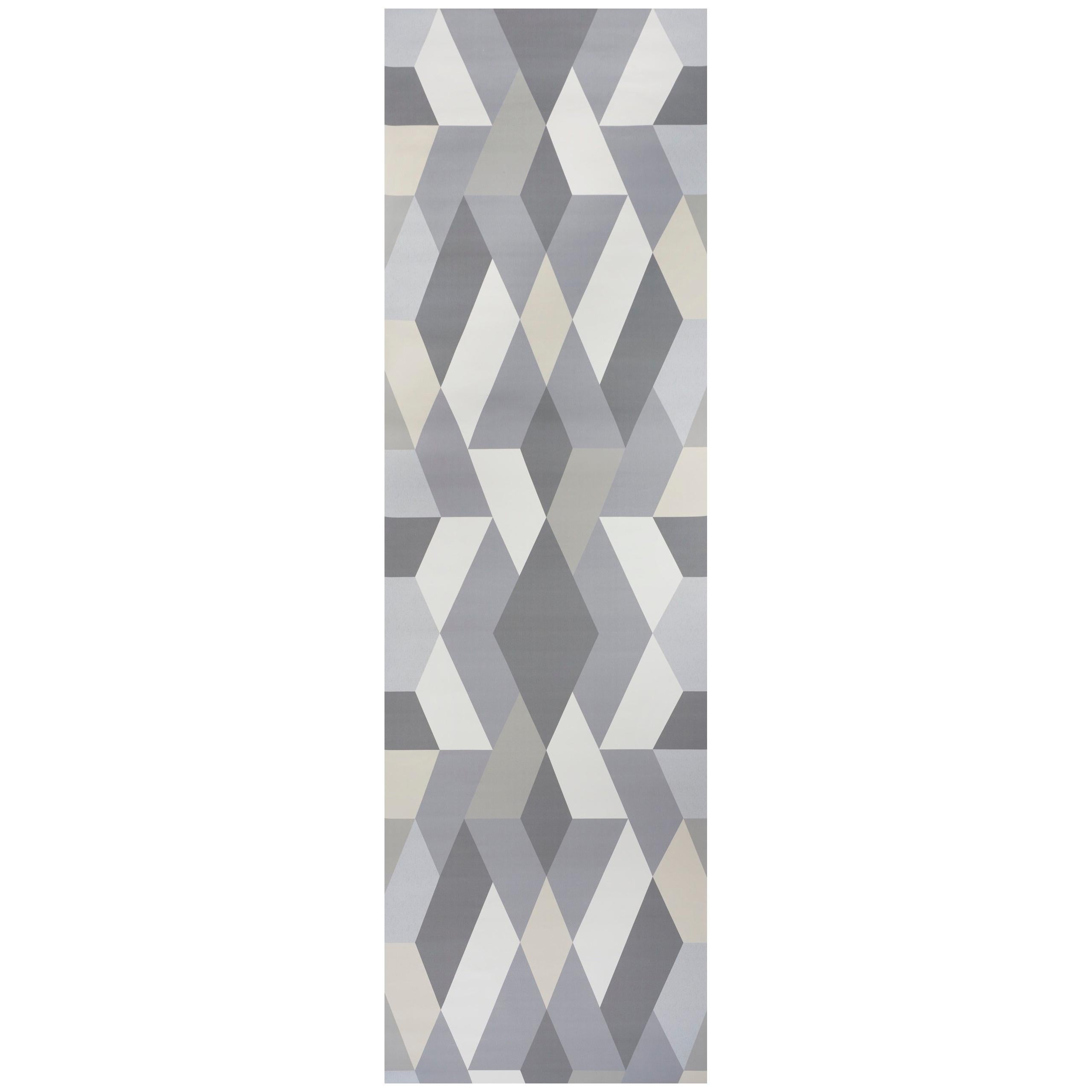Schumacher Clements Ribeiro Deco Diamonds Geometric Dove Wallpaper Panel Set