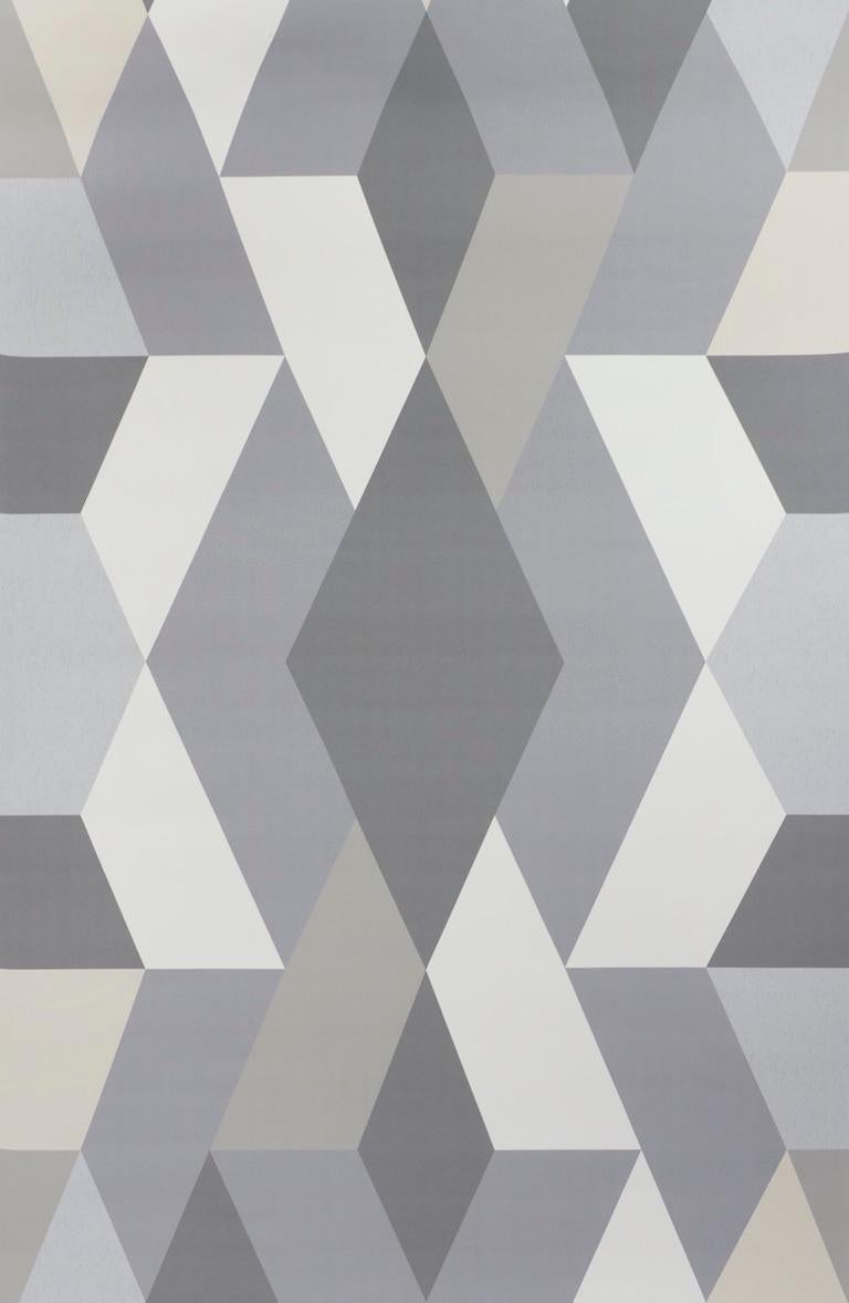 Moderne Schumacher Clements Ribeiro Deco - Ensemble de panneaux de papier peint en forme de colombe géométrique avec diamants en vente