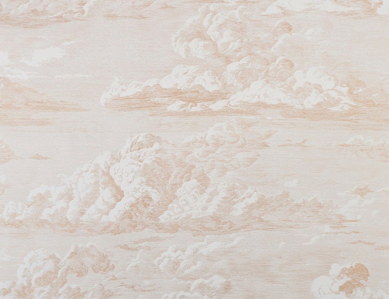 Schumacher Cloud Toile Wallpaper in Gold For Sale at 1stdibs
