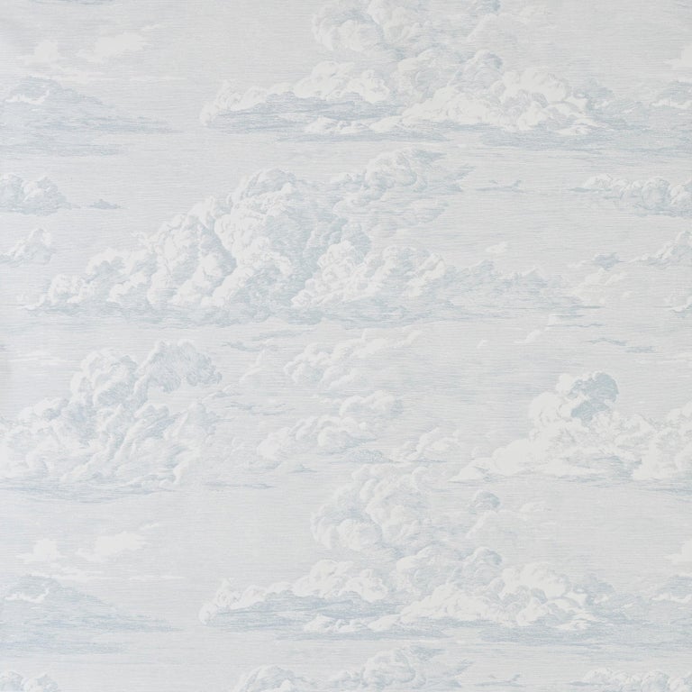Schumacher Cloud Toile Wallpaper in Mineral, Two-Roll Set For Sale at