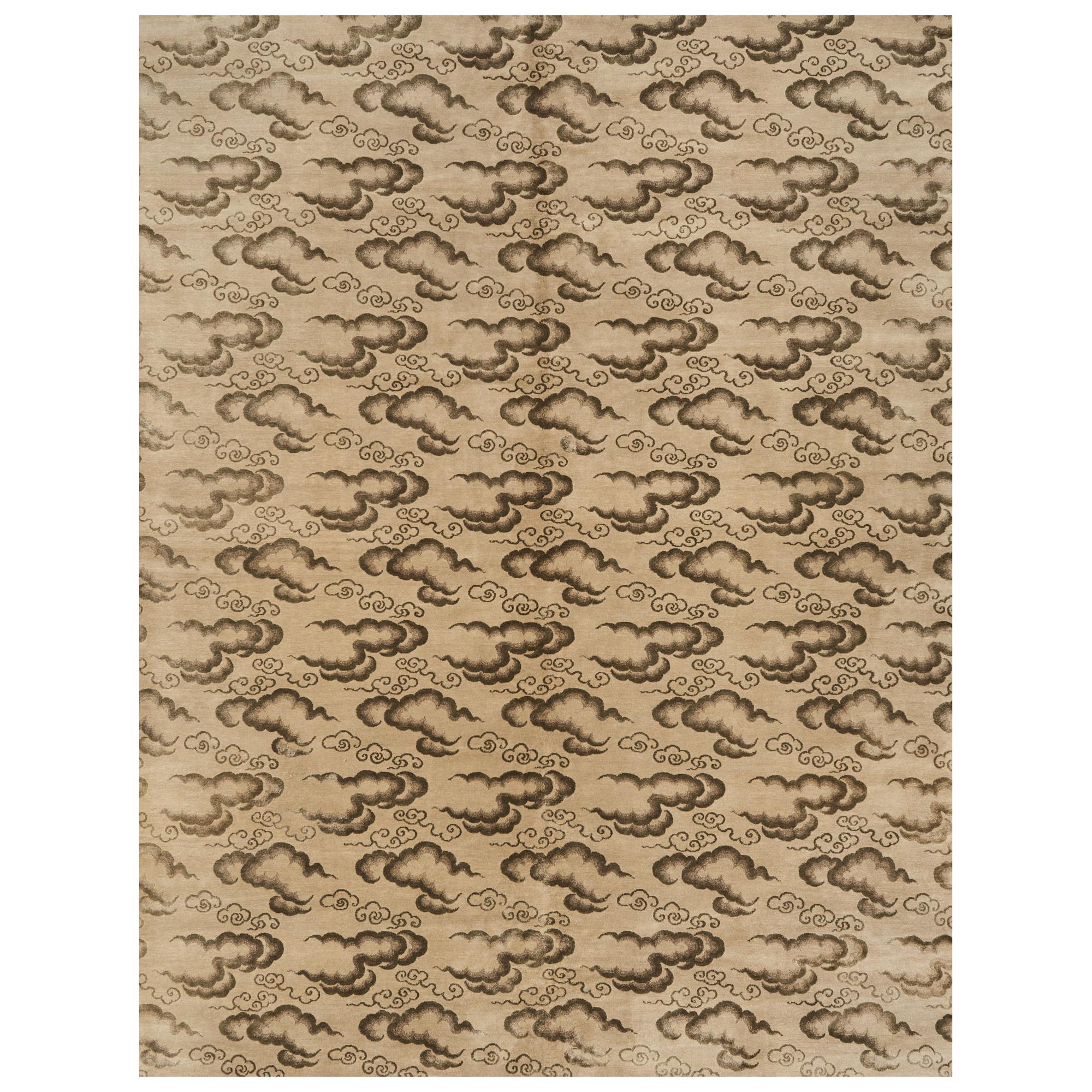 Schumacher Clouds Area Rug in Hand Knotted Wool Silk, Patterson Flynn