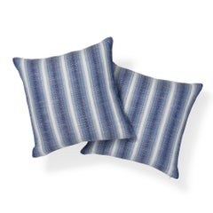 Schumacher Colada Stripe Blue Indoor/Outdoor Two-Sided Pillow