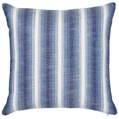 Schumacher Colada Stripe Blue Indoor/Outdoor Two-Sided Pillow