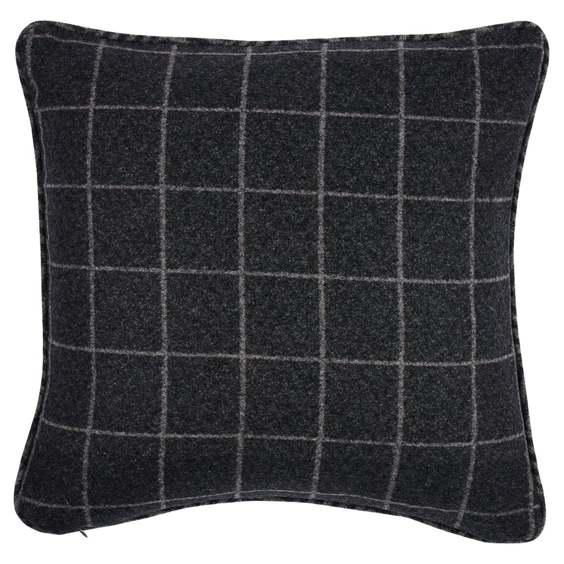 Schumacher Colorado 22" Pillow in Charcoal/Nickel