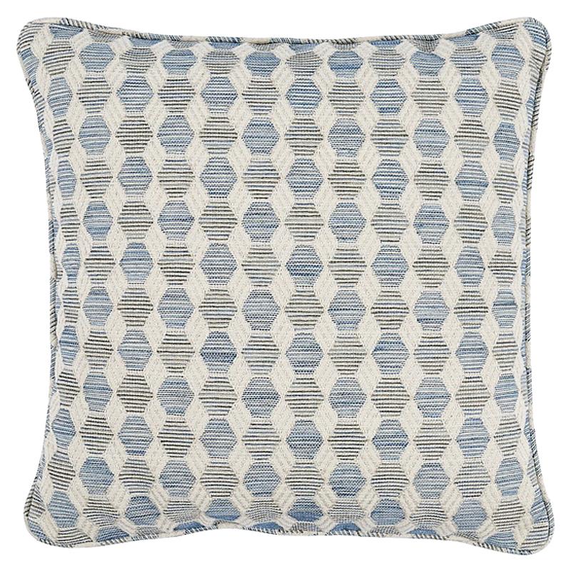 Schumacher Coquina 22" Pillow in Blue For Sale