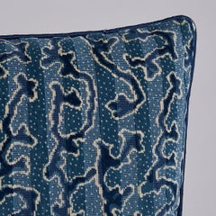 Schumacher Corail Velvet 22" Pillow in Mediterranean