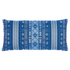 Schumacher Cosima 24" x 12" Embroidery Pillow in Blue Multi