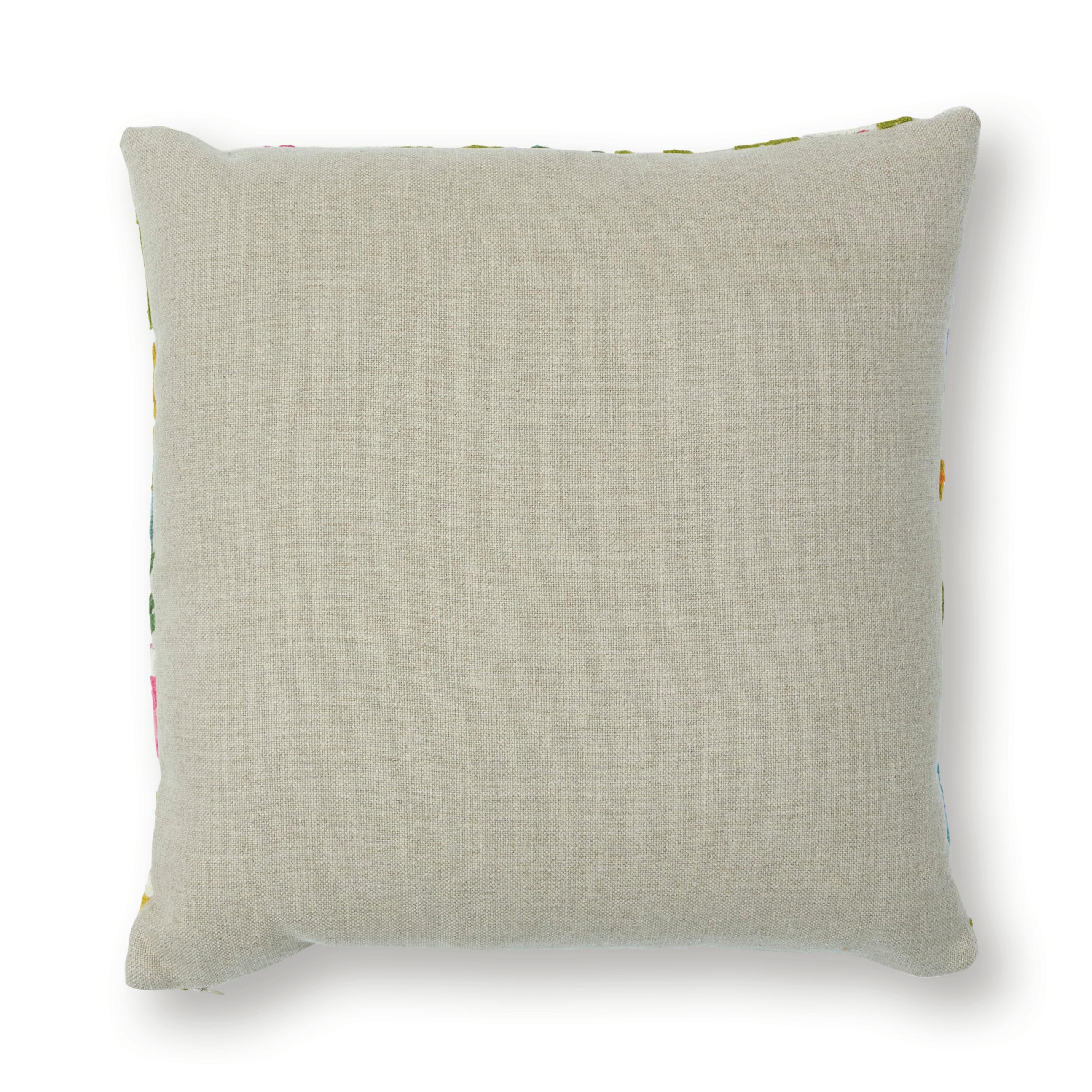 This pillow features Crewel Garden with a knife edge finish. Based on a document from our archives, this cheery, chain stitched floral pattern is a dead ringer for the original from the 1960s, demonstrating Schumacher‚Äôs commitment to quality and