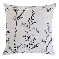 Schumacher coussin noir Cynthia à imprimé brodé