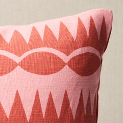 Dagger Stripe Pillow in Red on Pink, 24x12"