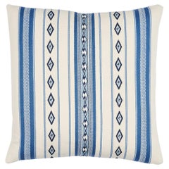 Schumacher Dakota Stripe 18" Pillow in Blue