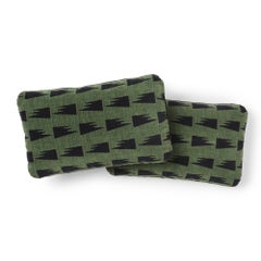 Schumacher David Kaihoi Tutsi Green Two-Sided Cotton Pillow