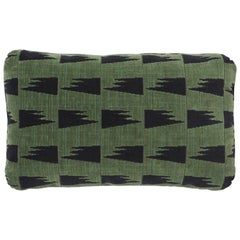 Schumacher David Kaihoi Tutsi Green Two-Sided Cotton Pillow