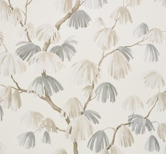 Papel Pintado Neutro Botánico Pino Llorón Schumacher David Kaihoi, Rollo de 9 Yardas