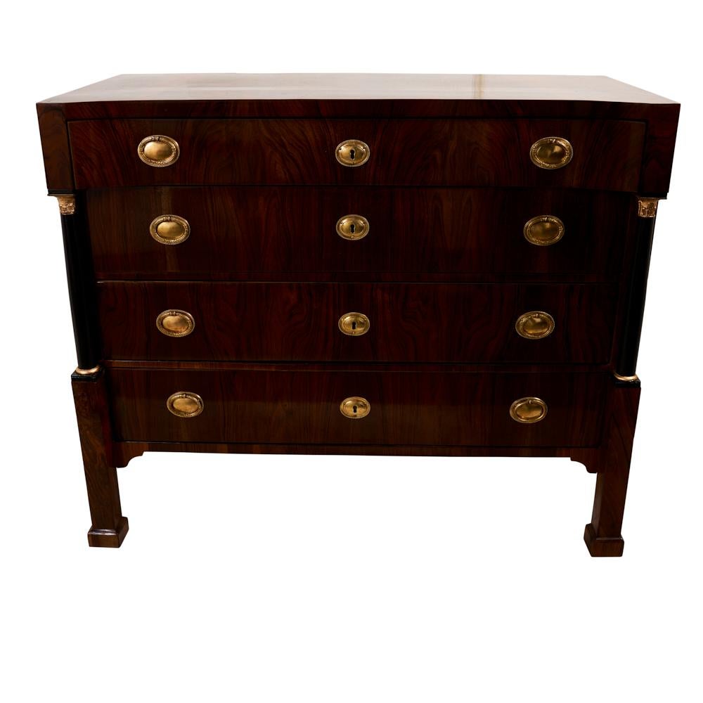 As dapper as they come, this early 19th-century Biedermeier walnut chest of drawers, with its original fittings and ebonized, gilded columns, is downright remarkable. A classic design with truly exceptional details.


Since Schumacher was founded in
