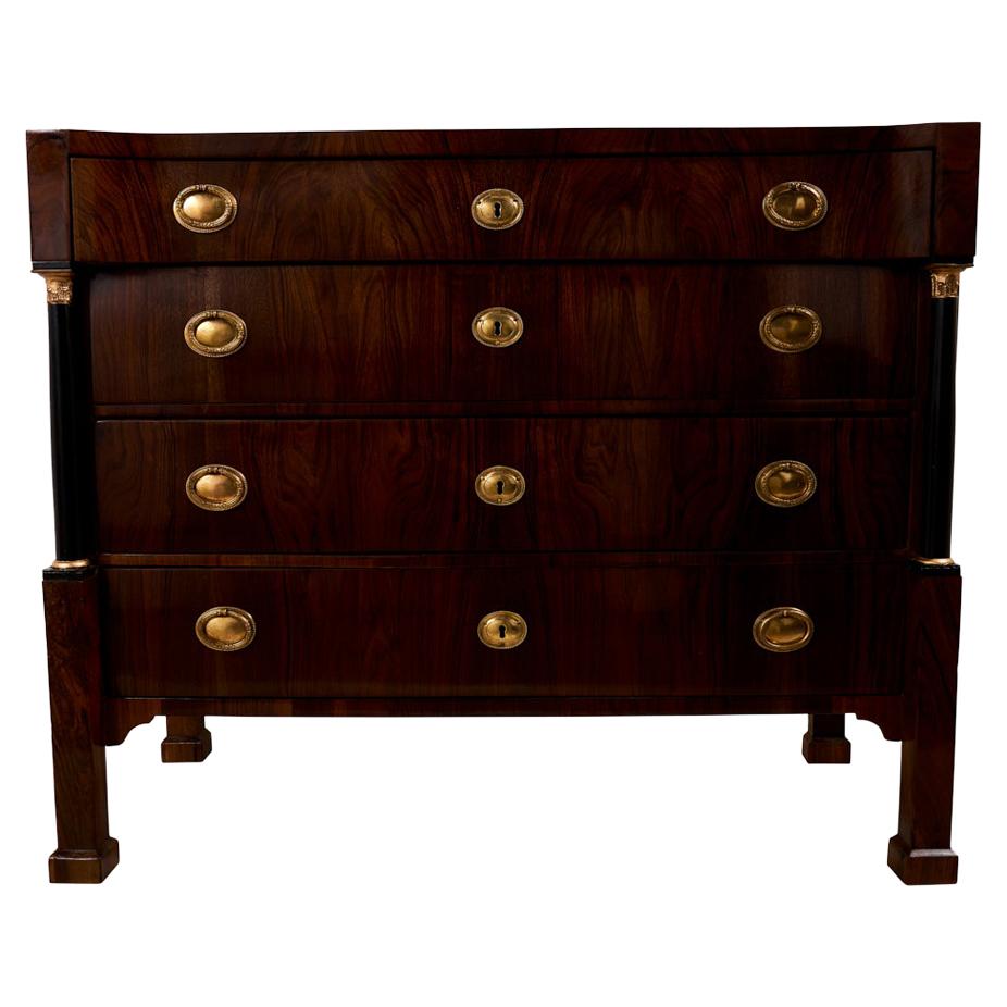 Schumacher Early 19th Century Biedermeier Walnut Chest of Drawers For Sale