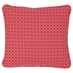 Schumacher Elias Pink Red Cotton Two-Sided Pillow