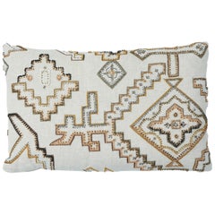 Schumacher Ezma Embroidery Pillow in Neutral