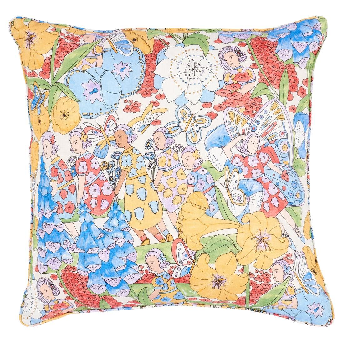 Schumacher Faire Garden in Yellow & Ivory 22" Pillow For Sale